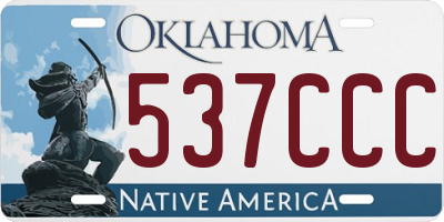 OK license plate 537CCC