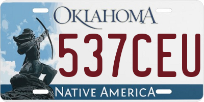 OK license plate 537CEU