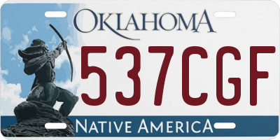 OK license plate 537CGF