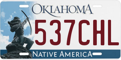 OK license plate 537CHL