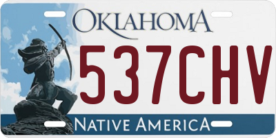 OK license plate 537CHV