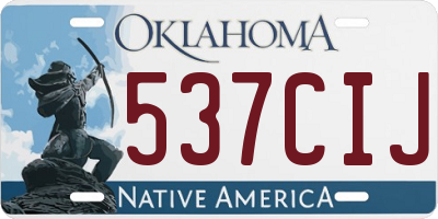 OK license plate 537CIJ