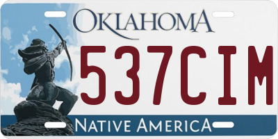 OK license plate 537CIM