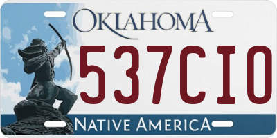 OK license plate 537CIO