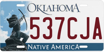 OK license plate 537CJA