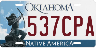 OK license plate 537CPA
