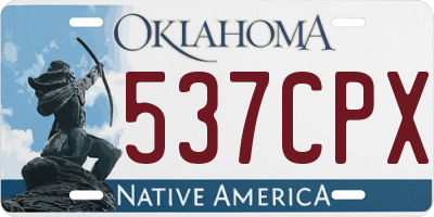 OK license plate 537CPX