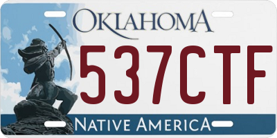 OK license plate 537CTF