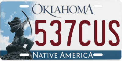 OK license plate 537CUS