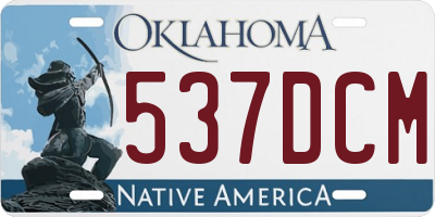 OK license plate 537DCM