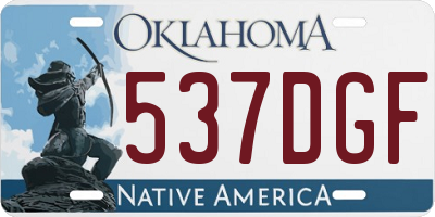 OK license plate 537DGF