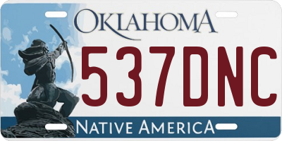 OK license plate 537DNC