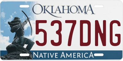 OK license plate 537DNG
