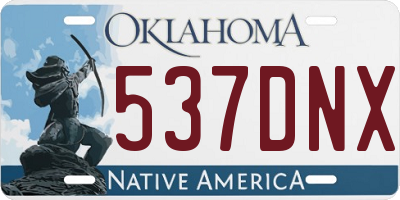 OK license plate 537DNX