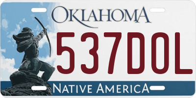 OK license plate 537DOL