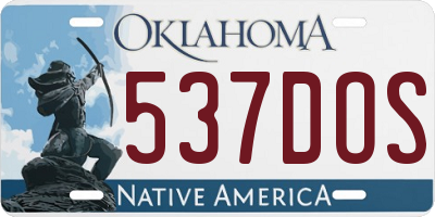 OK license plate 537DOS