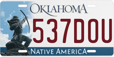 OK license plate 537DOU