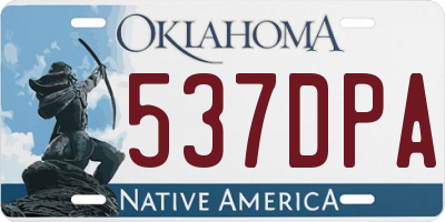 OK license plate 537DPA