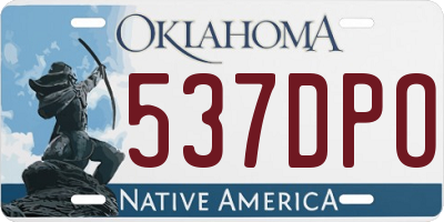 OK license plate 537DPO