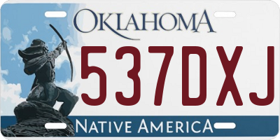 OK license plate 537DXJ
