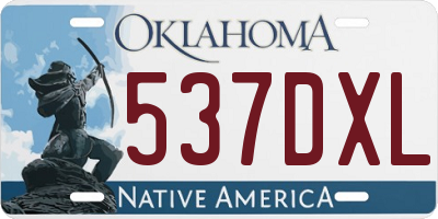 OK license plate 537DXL