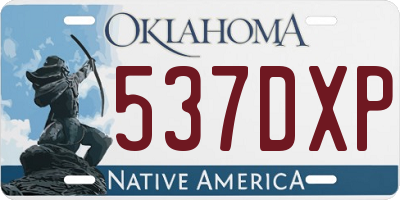 OK license plate 537DXP