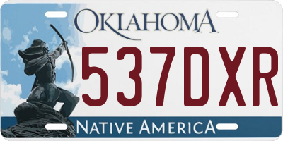 OK license plate 537DXR