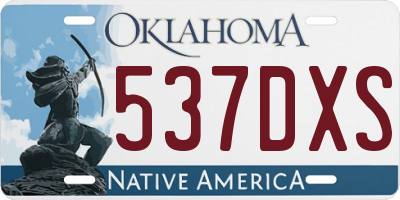OK license plate 537DXS