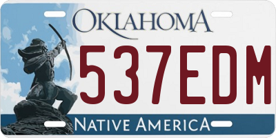 OK license plate 537EDM