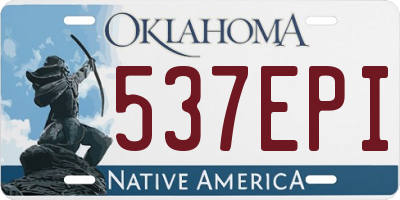 OK license plate 537EPI