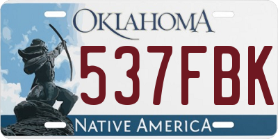 OK license plate 537FBK