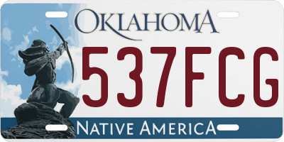 OK license plate 537FCG