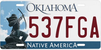 OK license plate 537FGA