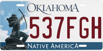 OK license plate 537FGH