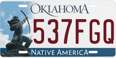 OK license plate 537FGQ
