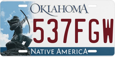OK license plate 537FGW