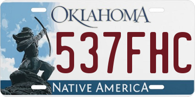 OK license plate 537FHC
