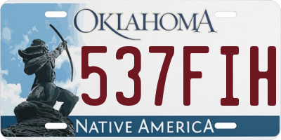 OK license plate 537FIH