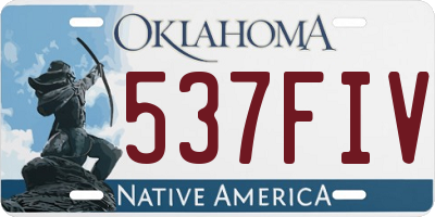 OK license plate 537FIV
