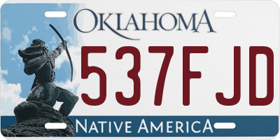 OK license plate 537FJD