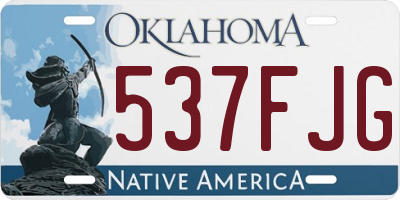 OK license plate 537FJG