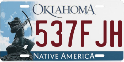 OK license plate 537FJH