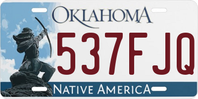 OK license plate 537FJQ