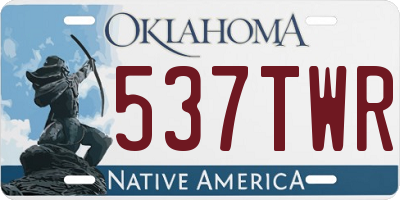 OK license plate 537TWR