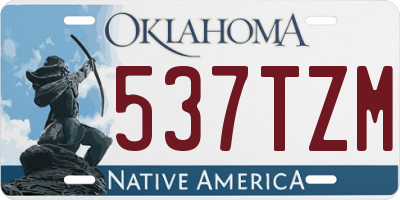 OK license plate 537TZM