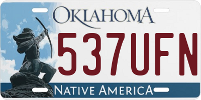 OK license plate 537UFN