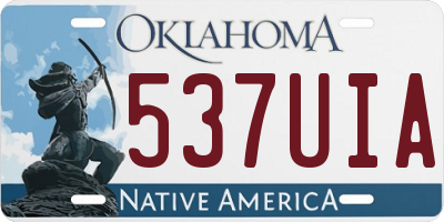 OK license plate 537UIA