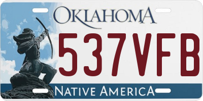 OK license plate 537VFB