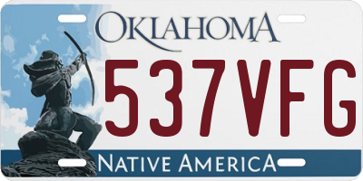 OK license plate 537VFG