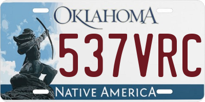 OK license plate 537VRC